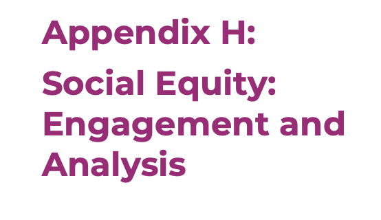 Regional Plan Appendix H: Social Equity and Analysis